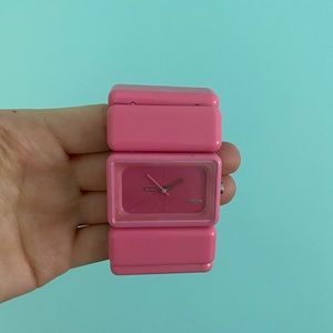 Bubblegum pink retro watch